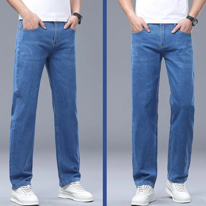 New Men Light Luxury Stretch Slim Fit Pants Comfortable Soft Business
