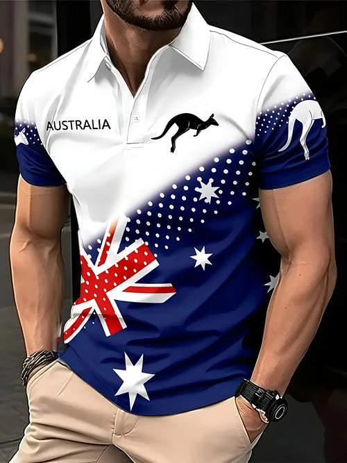 2026 Summer New Style Men's Short-Sleeved Polo Shirt with 3D Stripes