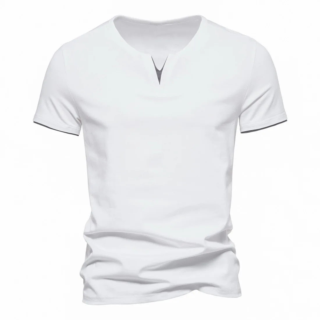 Mens Short Sleeve Henley Shirts Casual Cotton Slim Fit Basic Summer V