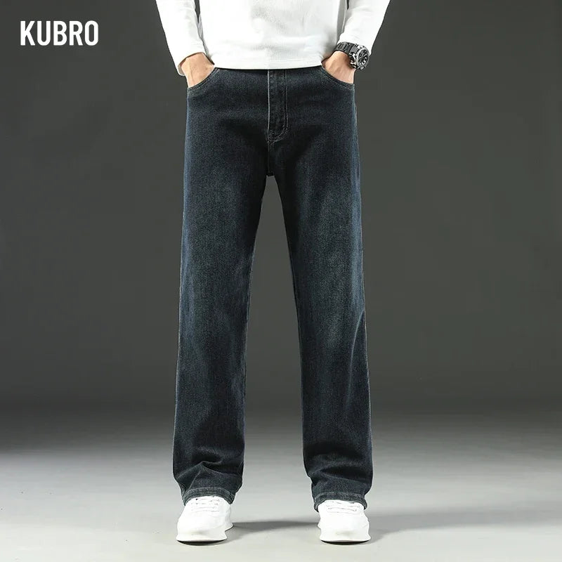 KUBRO 2025 New Autumn and Winter Men's Jeans Loose Comfortable