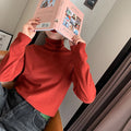 1pcs Women Autumn Winter Thickening Warm Long-sleeved T-shirt Pile