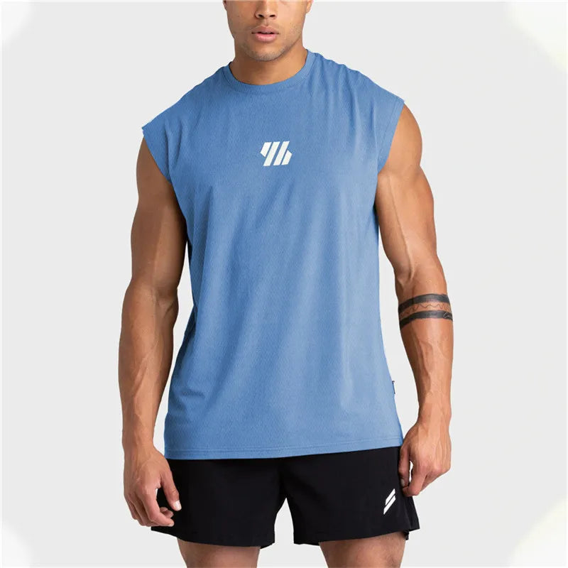 2025 Summer new Gym Vest Men broad shoulder Sleeveless Sports Tank Top