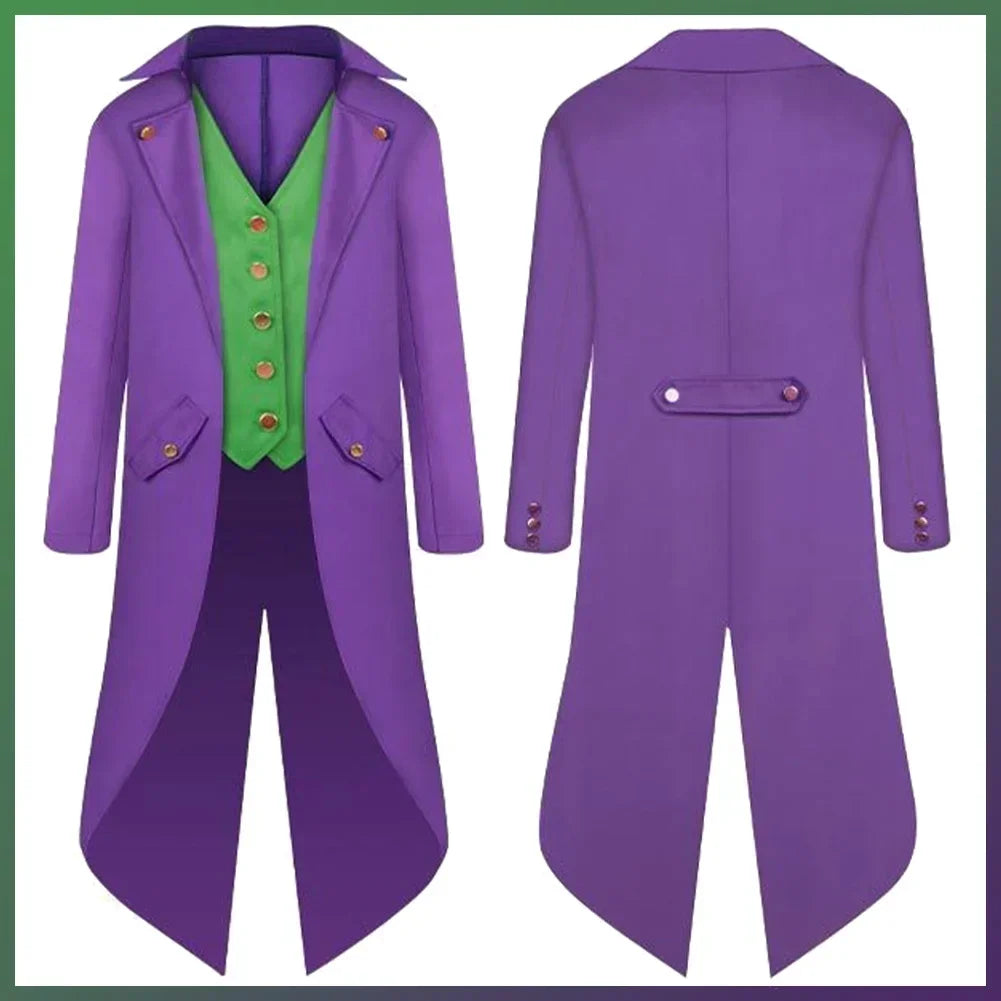 Movie Super Villain Costume Disguise Joker Cosplay Fantasy Tuxedo