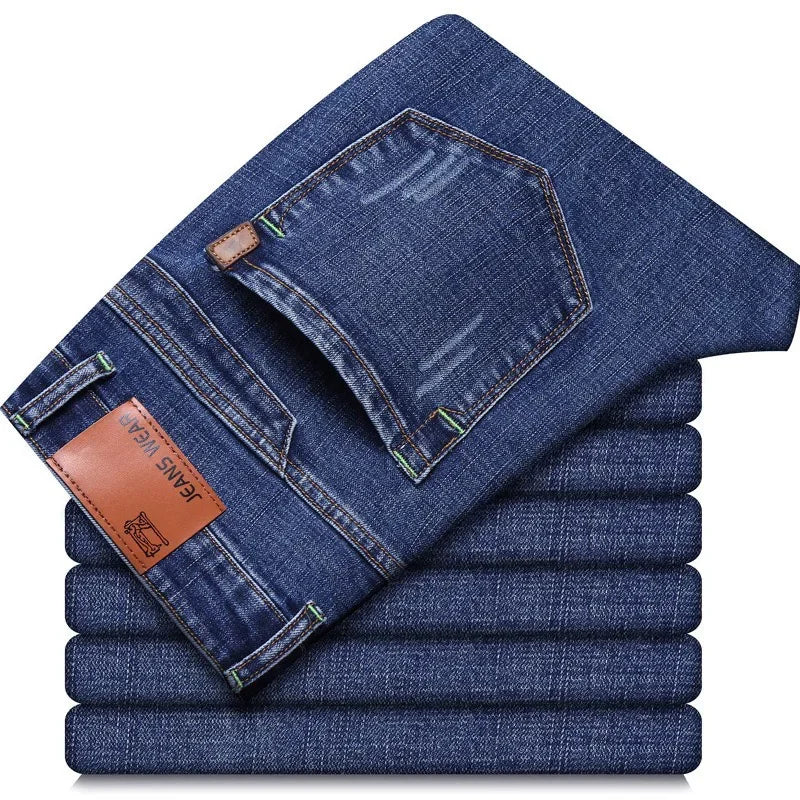 2025 Men New 28-40 Men's Classics Pants Straight Business Blue Black