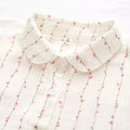 Double-layer Cotton Yarn Shirts Women Autumn Full Sleeve Floral Loose