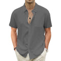 Men's Lightweight Hawaiian Shirts Cotton Linen Breathable Short Sleeve