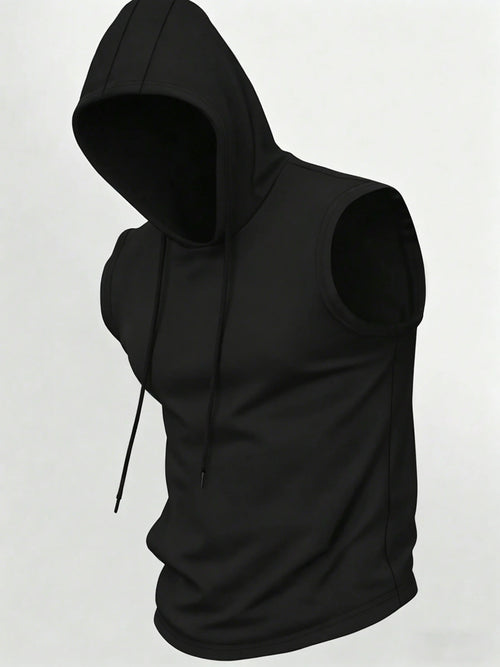 Men's Sleeveless Hoodie Tank Top 4-Color Optio Solid Gym Workout