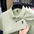 100% pure cotton high-end brand men's short sleeve polo shirt 2026