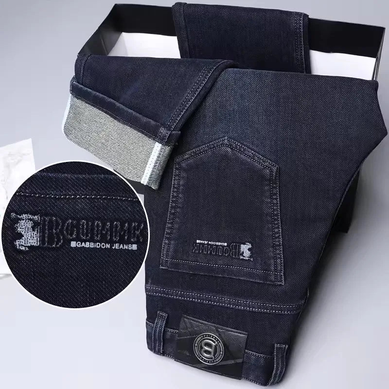 Men's Straight-leg Jeans High-quality Light Luxury Embroidered Casual