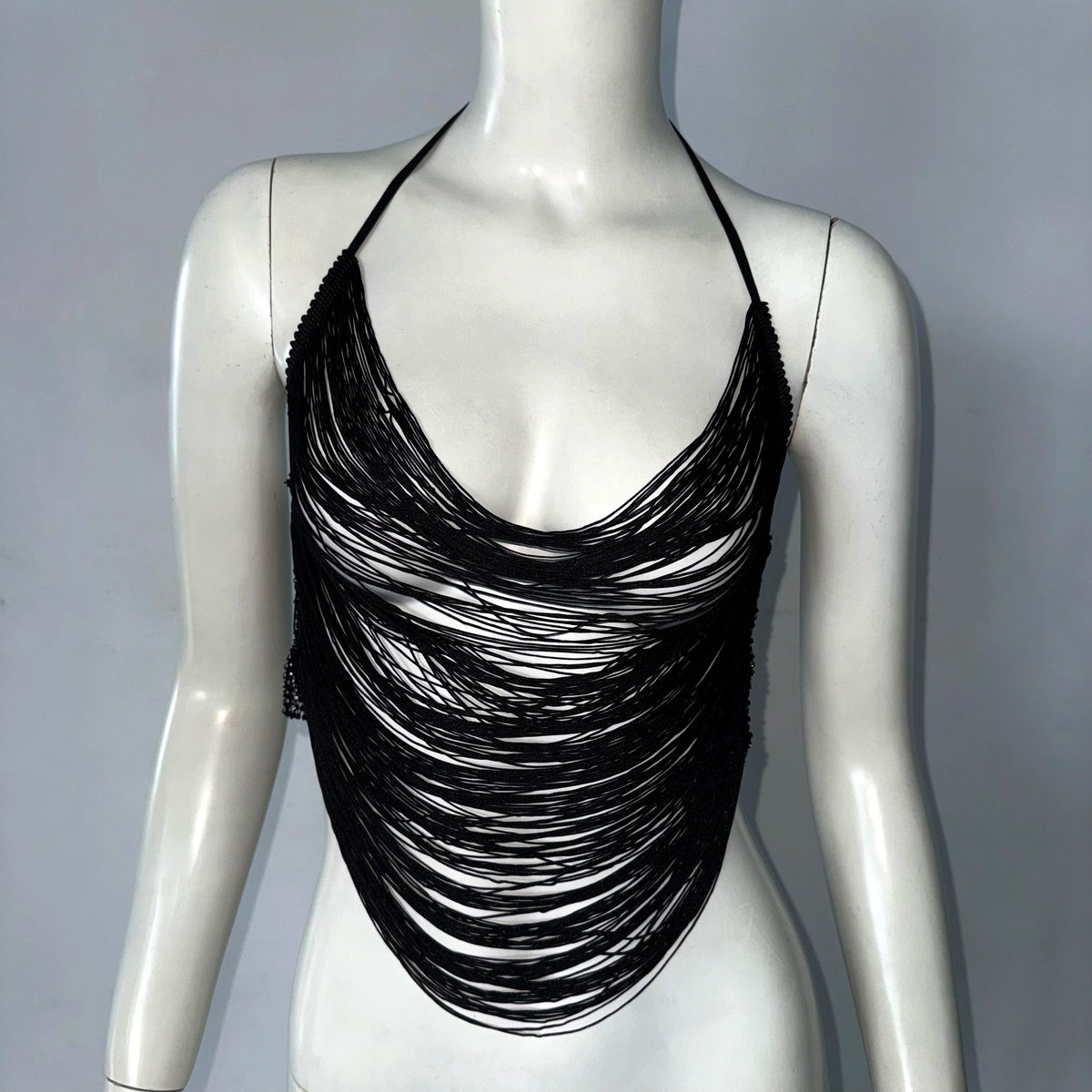 Elegant Multi Layer Tassel Camisole For Women Sexy Backless Halter