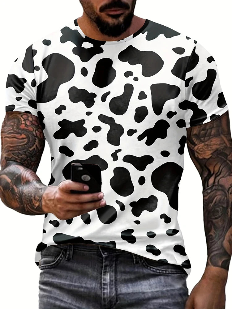 New Retro Style 3D Wolf Print Men's T-shirt Summer Daily Men's Casual