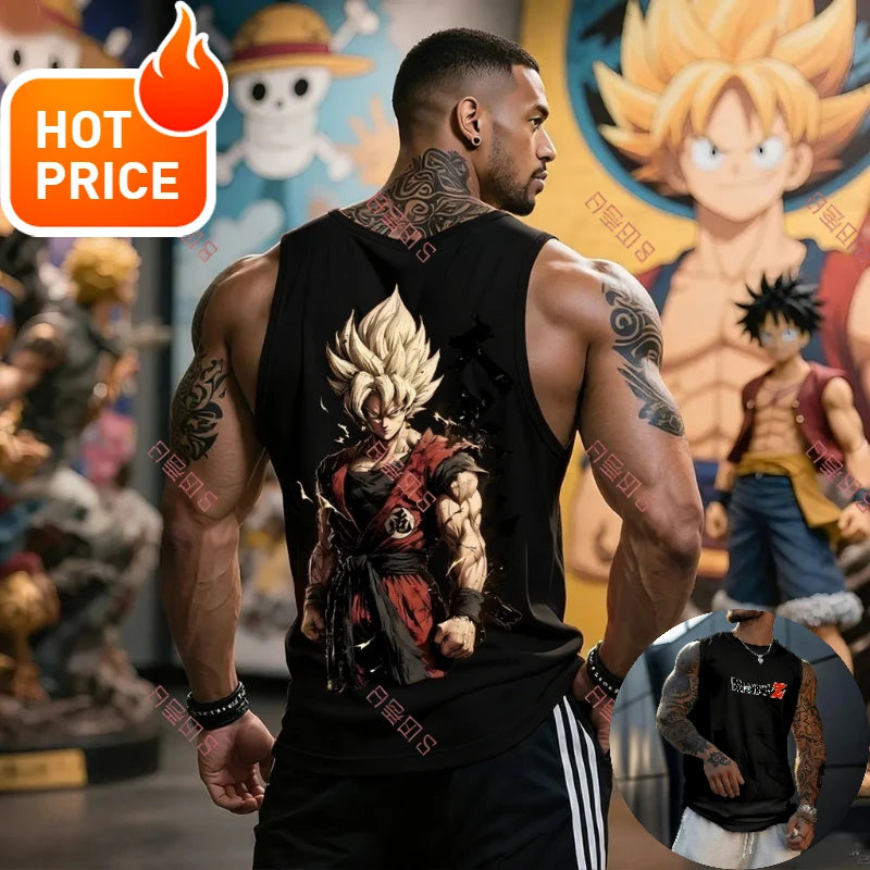 Anime Super Saiyan Son Goku Dragon Ball Gym New  Harajuku Summer Men