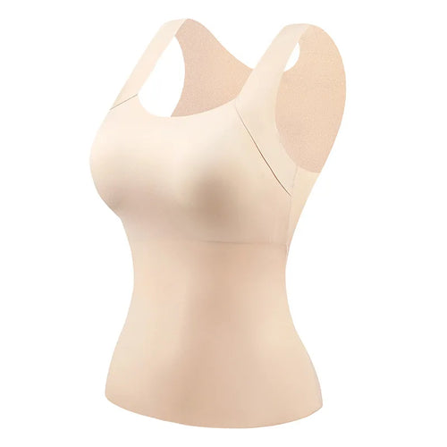 For 40-90kg Autumn Seamless Plus Size Thermal Vest With Build-in Bra