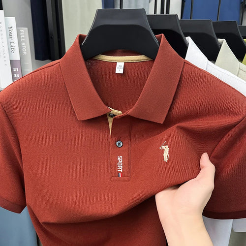 100% cotton high-end brand short sleeve polo shirt men's fashion