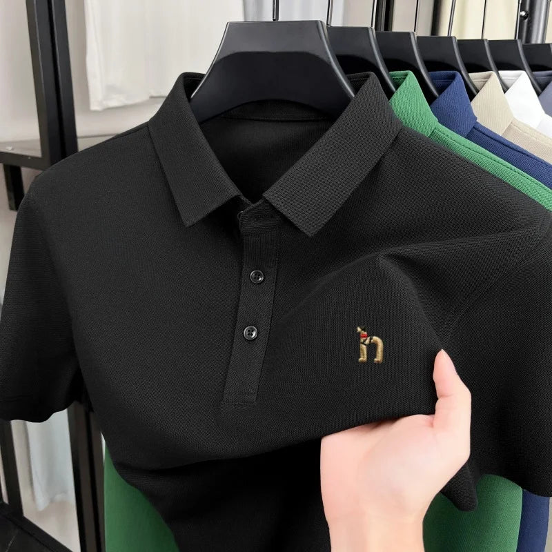 Light luxury brand short sleeve men's polo shirt new Korean style