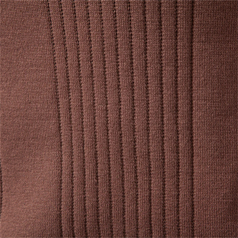 2025 Button Down Polo Shirt Men Solid Color Stripe Long Sleeve Fall