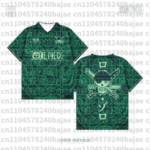2026 One Piece Luffy Anime T-Shirt Vintage Baseball Jersey Style Men