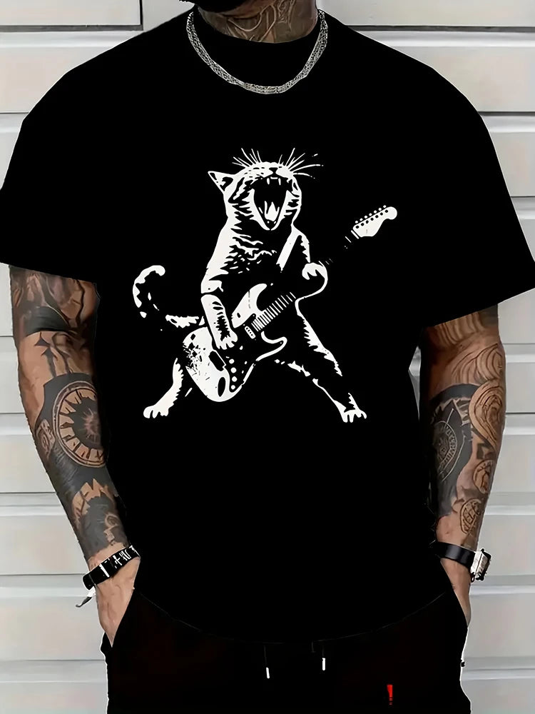 New Retro Style 3D Wolf Print Men's T-shirt Summer Daily Men's Casual