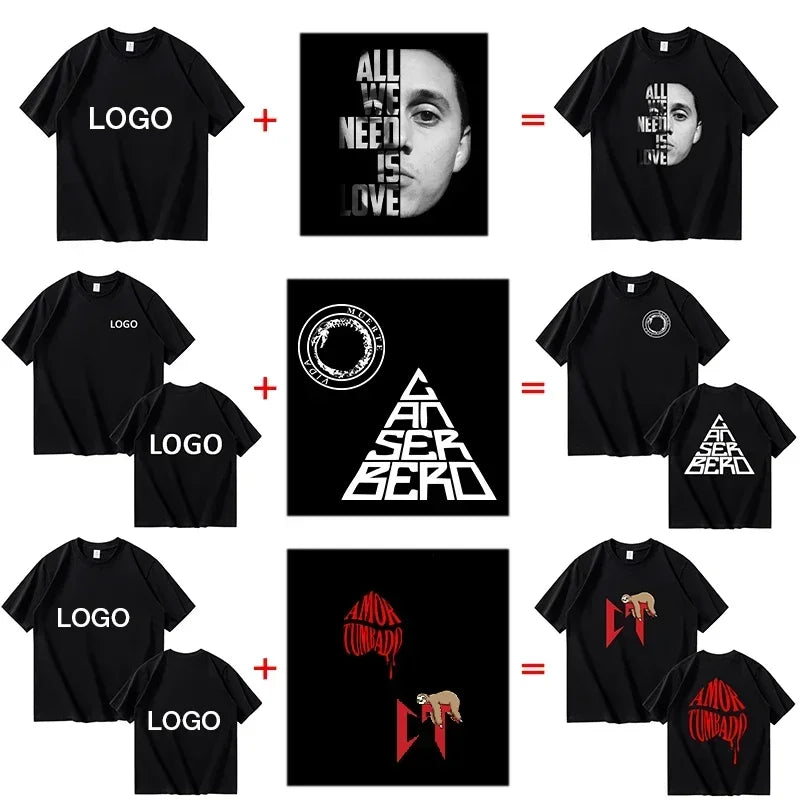 Customized 100% Cotton Printed T-shirts Men Fashion Short Sleeve