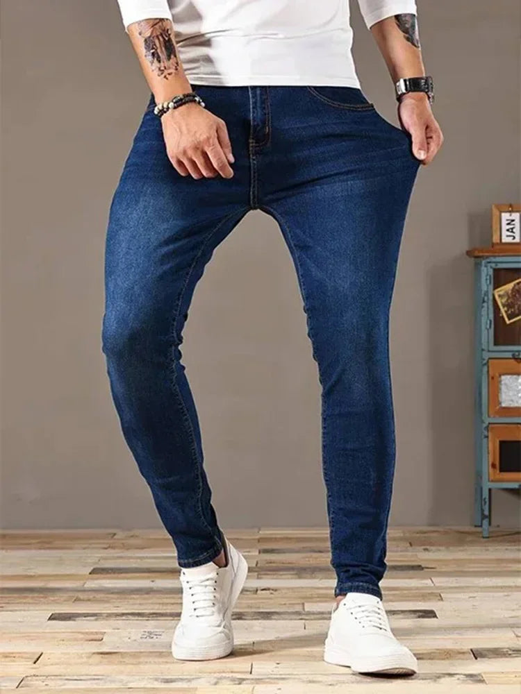 2025 Men Classic Advanced Pencil Jeans Homme Man Soft Stretch Black