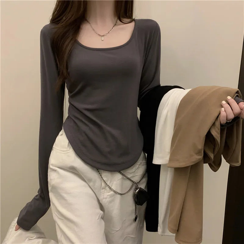 Women's temperament elegant bottoming thin section long-sleeved
