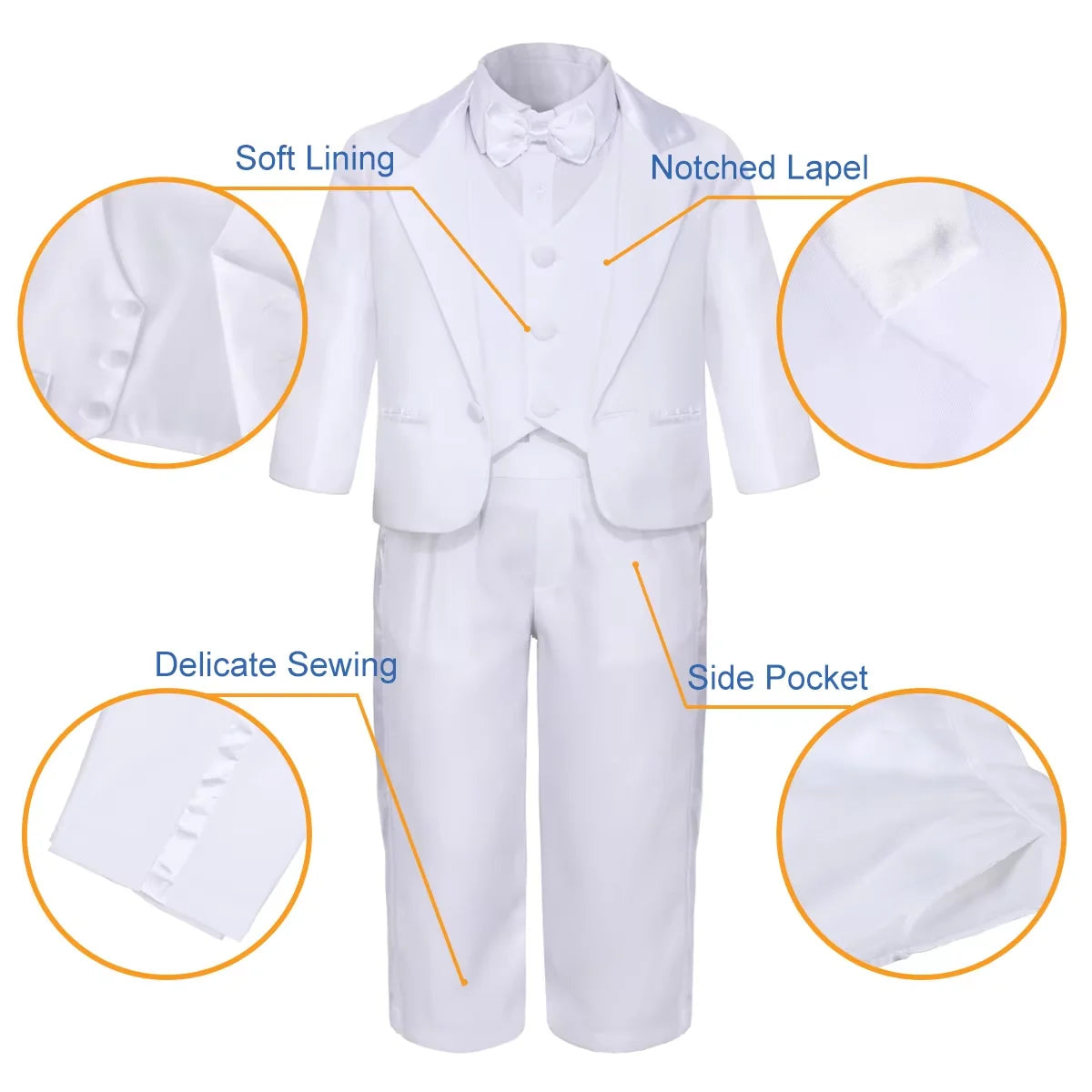 Baby Boy Baptism Outfit Infant Tuxedo Christening Wedding Birthday
