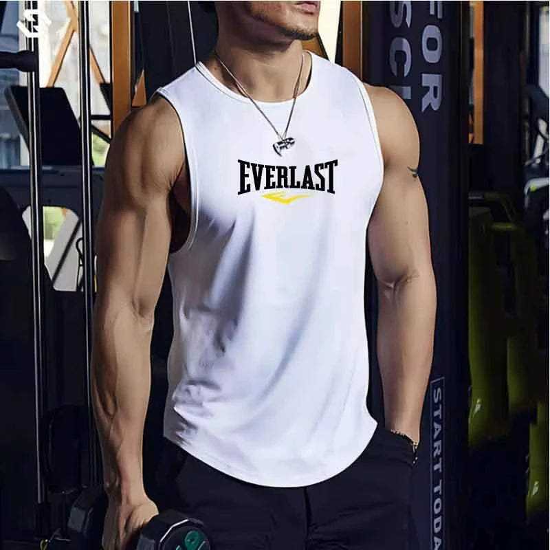 Summer Breathable Mesh Men's Vest Round Neck Sports Running Man Top