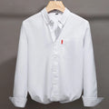 100% Cotton Oxford Shirt For Men Long Sleeve Solid Casual Business