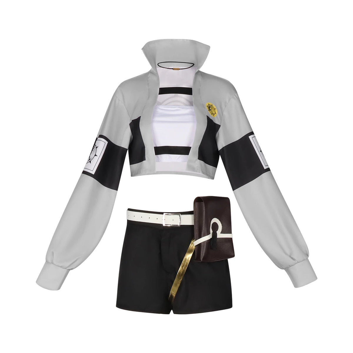 Gachiakuta Riyu Cosplay Costume Full Set Anime Grey Cropped Jacket