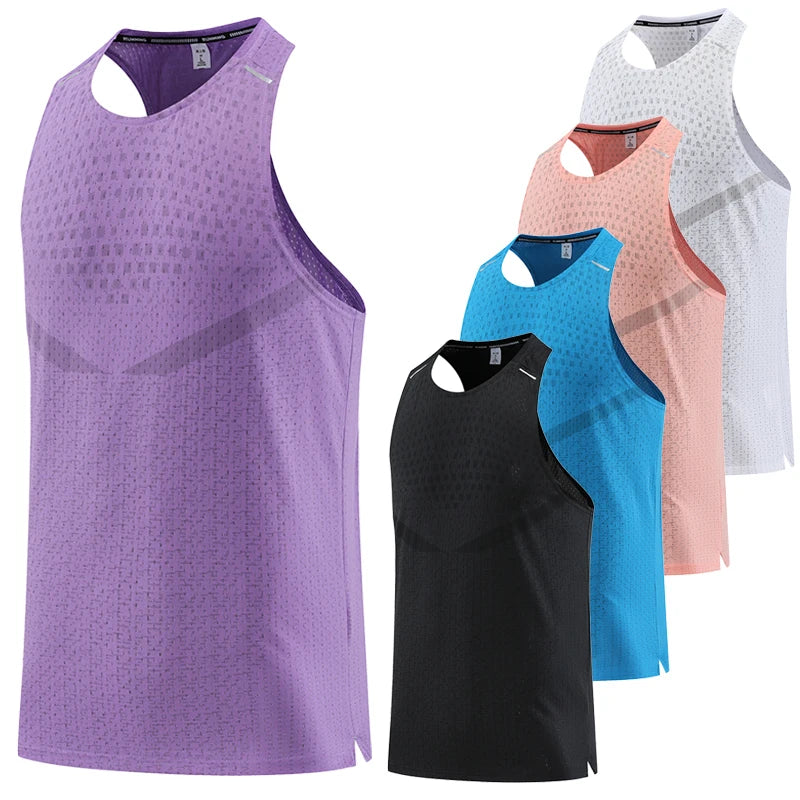 Men Gym Vest Breathable Mesh track and field Summer Cool Beach Travel