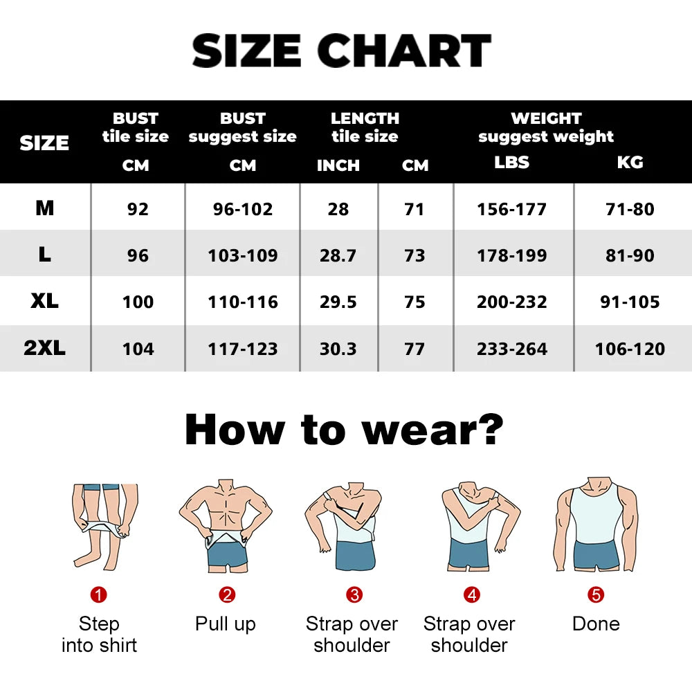 Men's Chest Compression Shirt to Hide Gynecomastia Moobs Slim Chest
