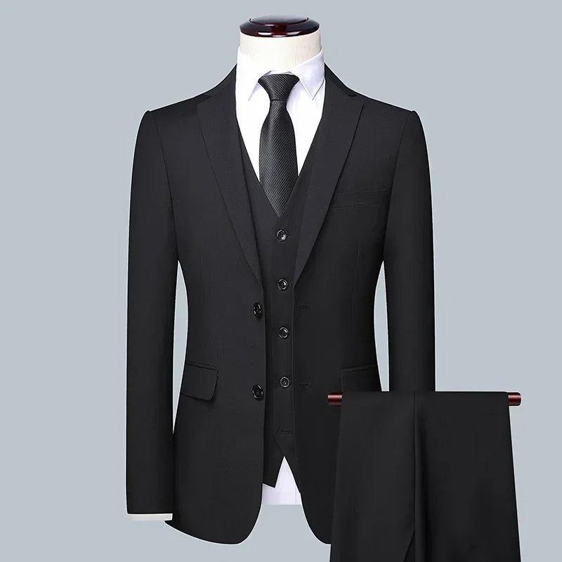 Suit Boutique Men's Fashion Business (Blazer+ Vest + Trousers)