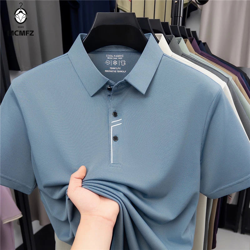 Mens Polo Shirt Short Sleeve Casual Business Style Lightweight