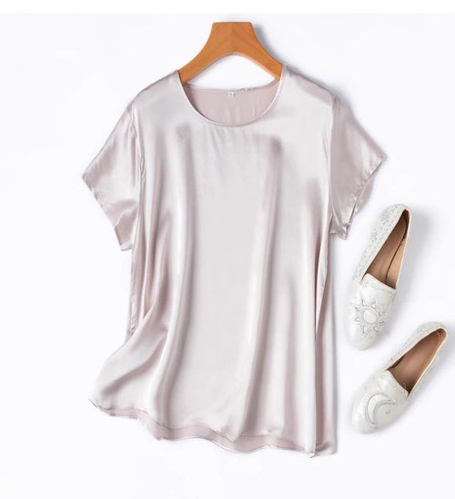 100% Mulberry Silk 19 Momme Charmeuse Silk Women Tank Top T-shirt