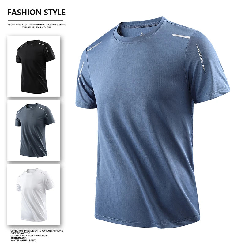 CHRLCK Men's Running Quick Drying T-shirts Breathable Hiking Fishing