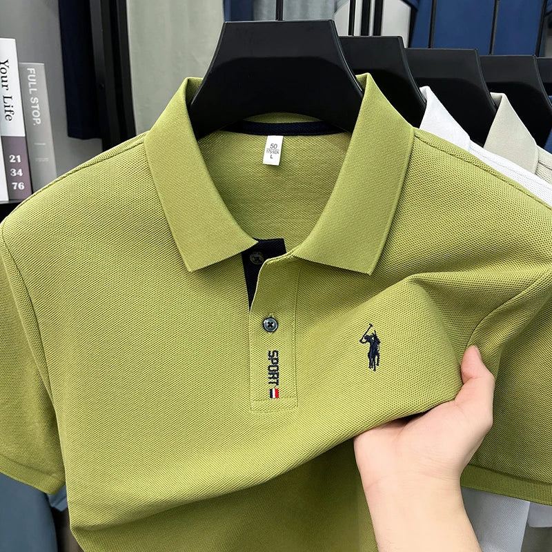 100% cotton high-end brand short sleeve polo shirt men's fashion