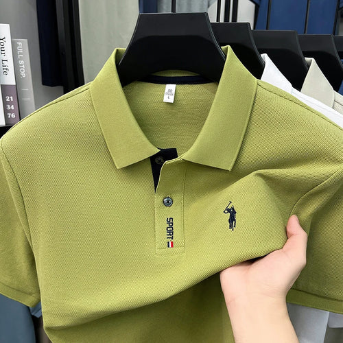 100% cotton high-end brand short sleeve polo shirt men's fashion