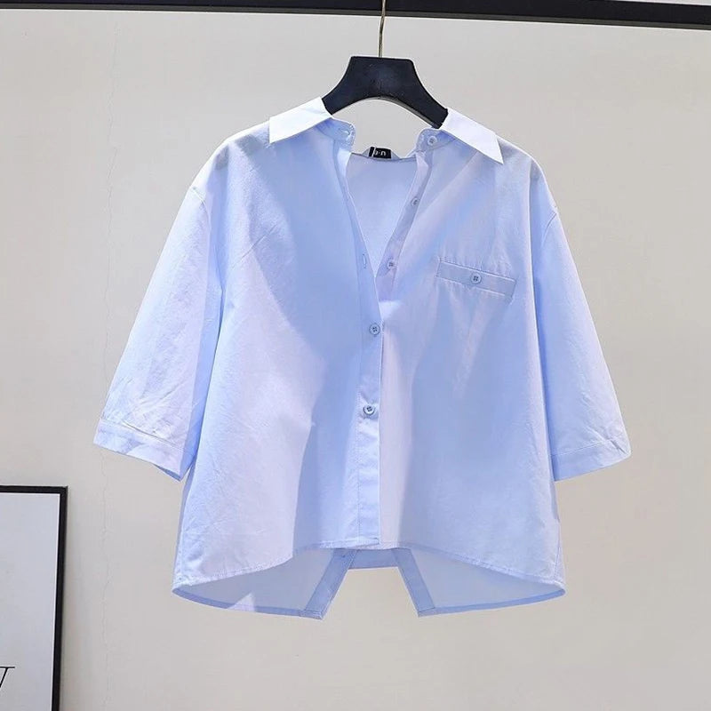 New In Spring Office Lady's White Shirts Casual Chic Korean Women's