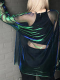See Through T Shirts For Women Y2k Clothes Sexy Crop Tops Long Sleeve