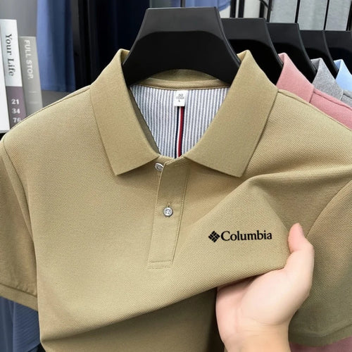 100% pure cotton 2026high-end brand men's short sleeve polo shirt