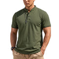 Summer Short Sleeve Henley Shirt Men Button Polo Shirts Classic