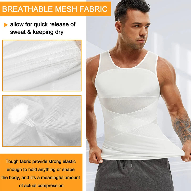 Compression Shirt for Men Slimming Undershirt Body Shaper Tank Top