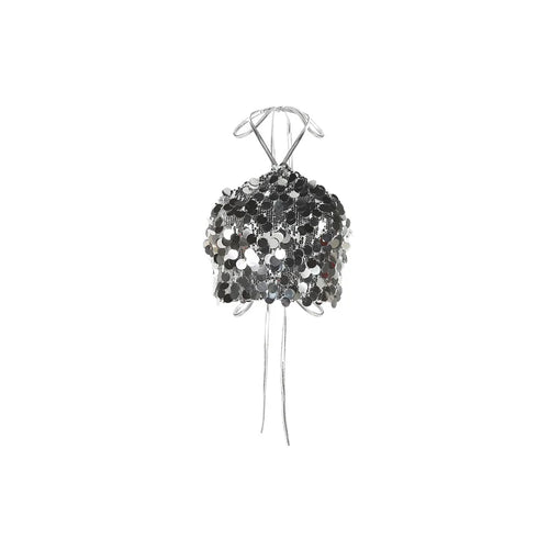 Sylcue 2023 Silver Sequin BlingBling Matte Trendy Design Sexy Hot