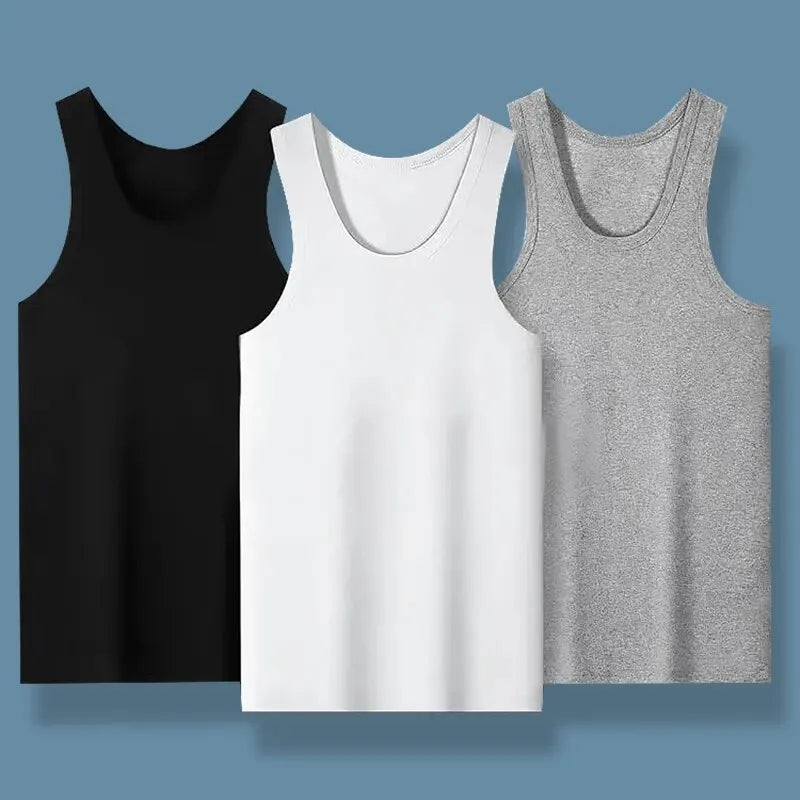 2025 New Men's Summer Lightweight Cotton Tight Vest Sports Casual