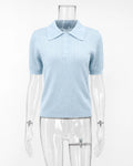 Typhaland Hollow Knitted T shirt Woman 2026 Summer New Short Sleeve