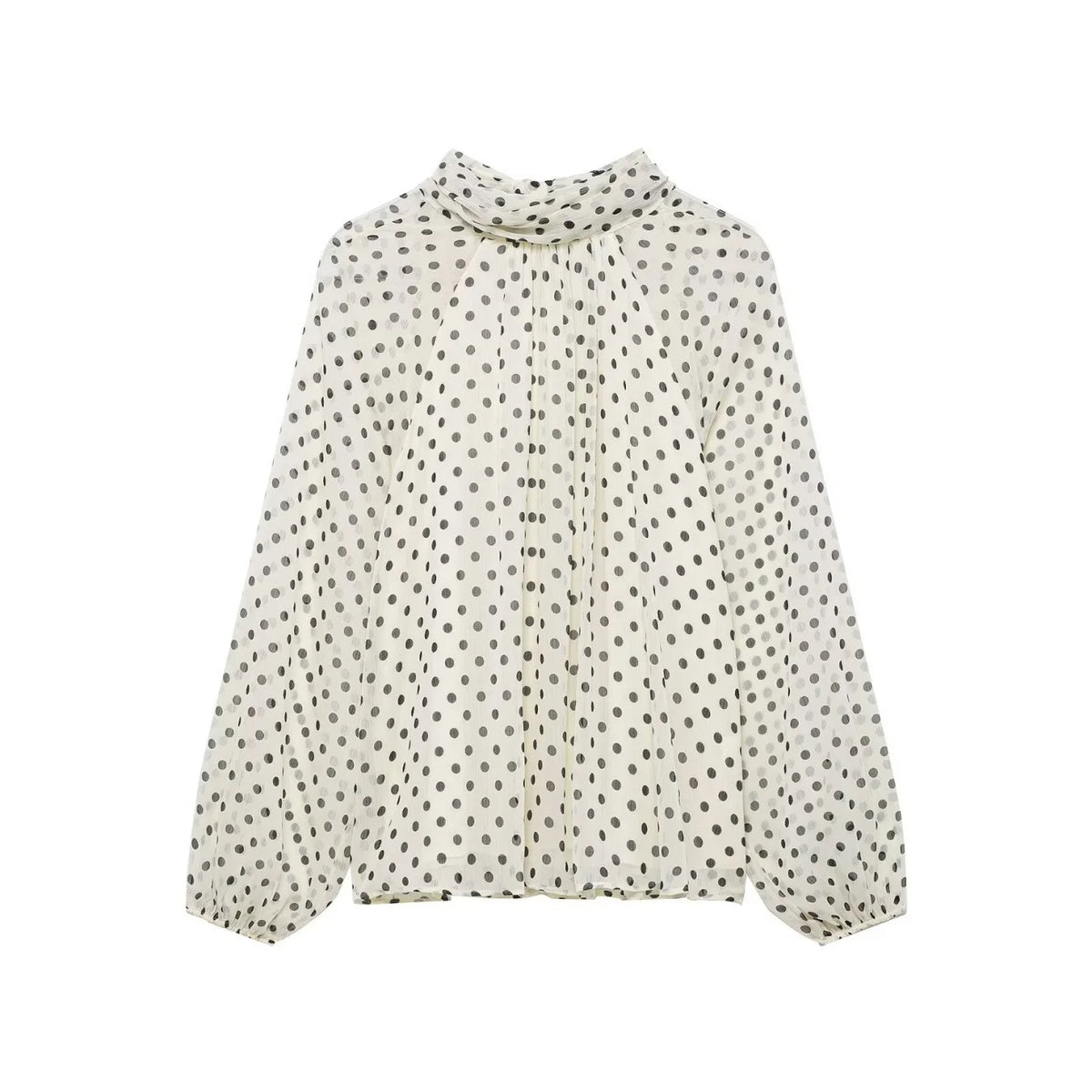 Women's Dots Printed Blouse Shirt Spring Autumn Fashion Long Sleeve