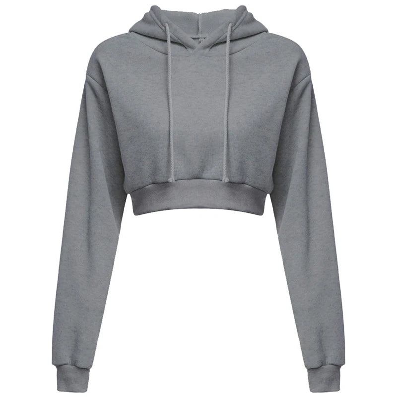 New Fashion Women Hoodie Sweatshirt Short Top Coat Sport Pullover
