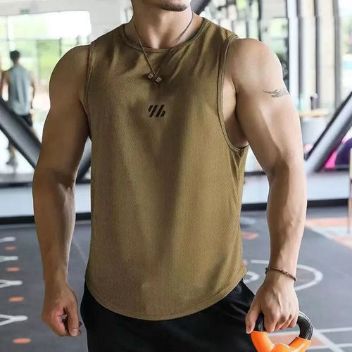 2024 Mens fitness gyms Tank top men Fitness sleeveless shirt Male mesh