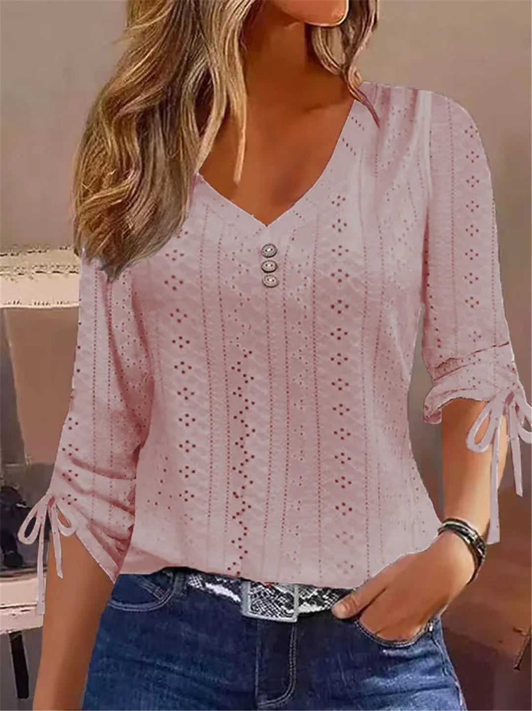 Solid Lace Shirt Tops Women T Shirt Clothing Spring Autumn Basic