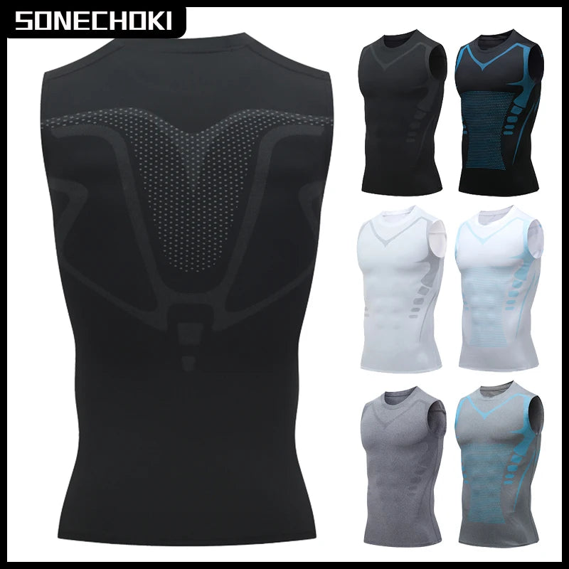 Compression Tank Top Men Gym Shirt Sleeveless Quick Dry Printing